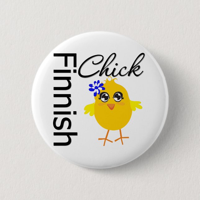 Finnish Chick 6 Cm Round Badge (Front)