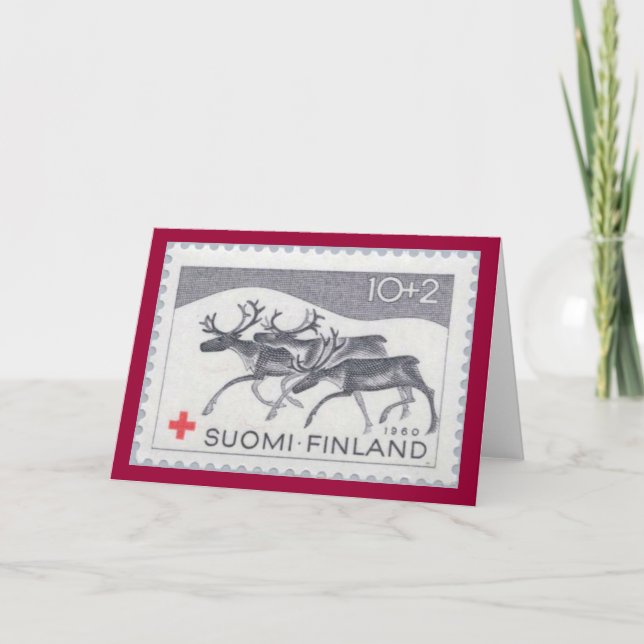 Finnish Christmas Reindeer Card (Front)