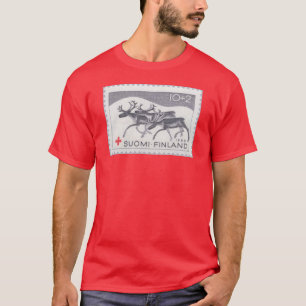 Finnish Christmas Reindeer Stamp T-Shirt