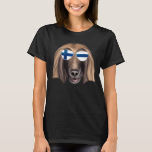 Finnish Flag Afghan Hound Dog Finland Pocket T-Shirt