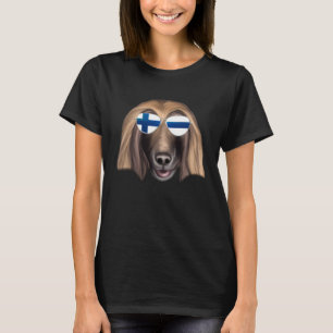 Finnish Flag Afghan Hound Dog Finland Pocket T-Shirt