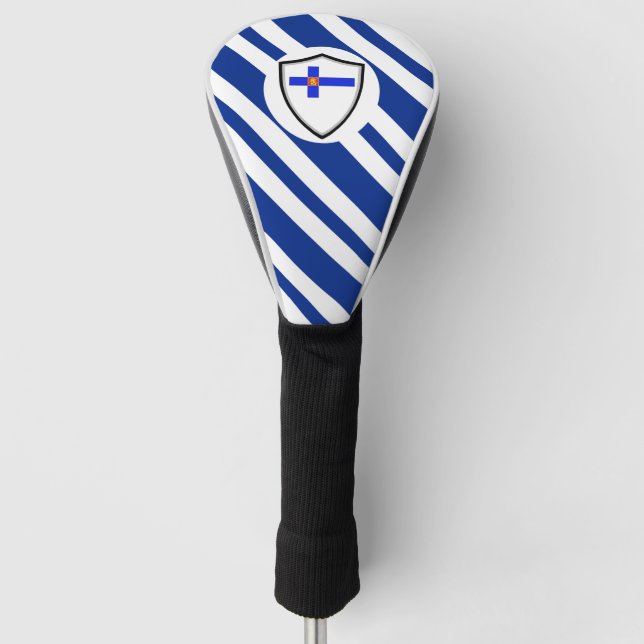 Finnish flag-coat arms golf head cover (Front)