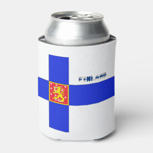 Finnish flag-coat of arms  can cooler