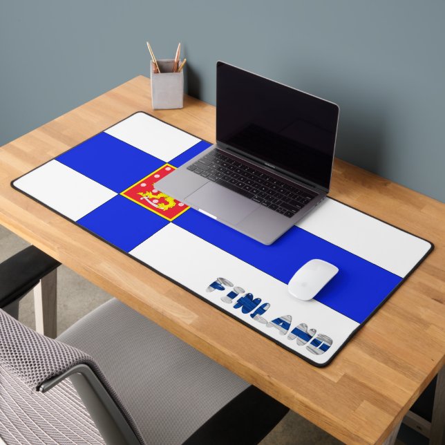 Finnish flag-coat of arms desk mat (Office 2)