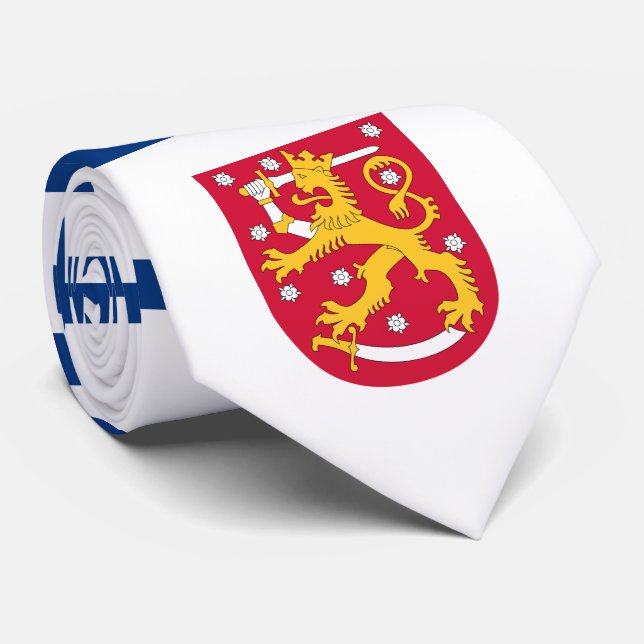 Finnish Flag & Coat of Arms, Flag of Finland Tie (Rolled)