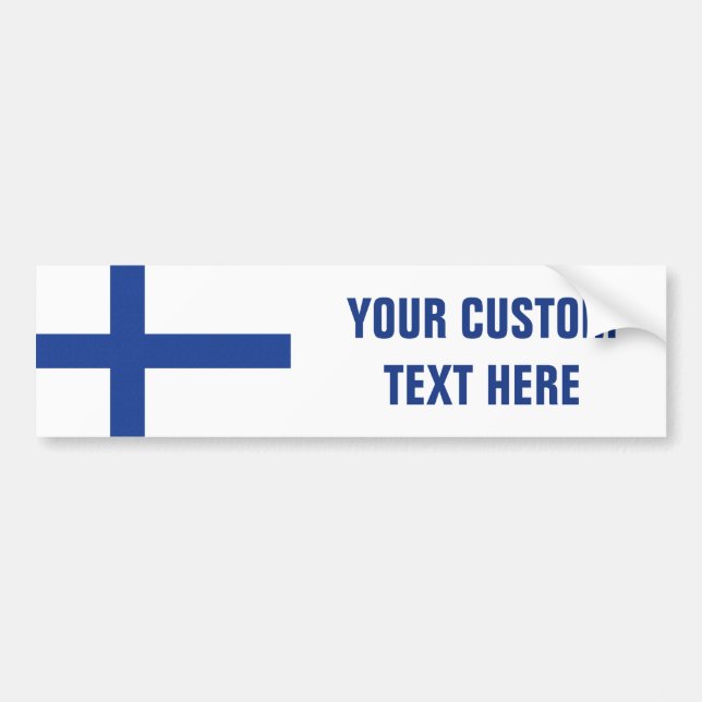 Finnish Flag custom bumpersticker Bumper Sticker (Front)