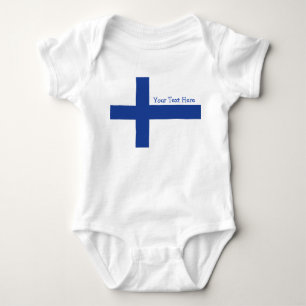 Finnish Flag custom clothing Baby Bodysuit