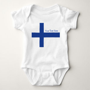 Finnish Flag custom clothing Baby Bodysuit