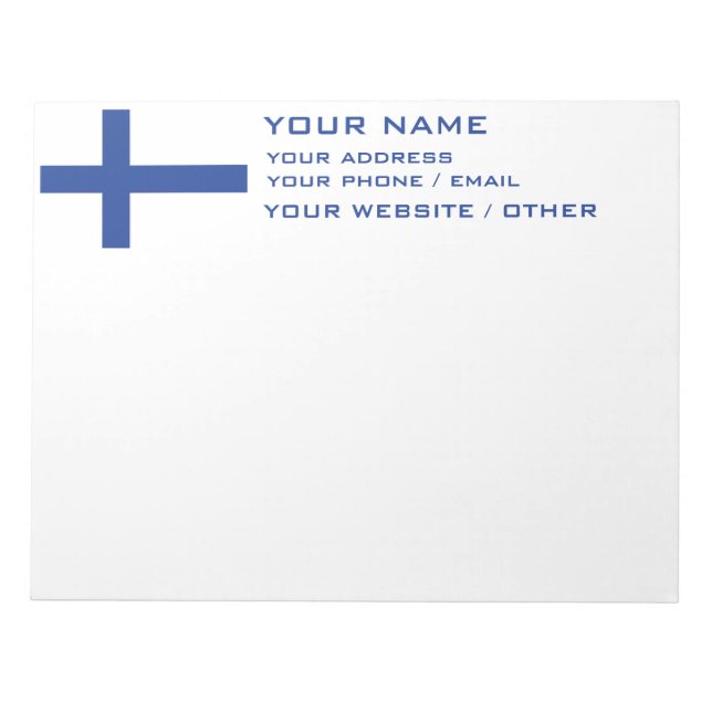 Finnish Flag custom notepad (Front)