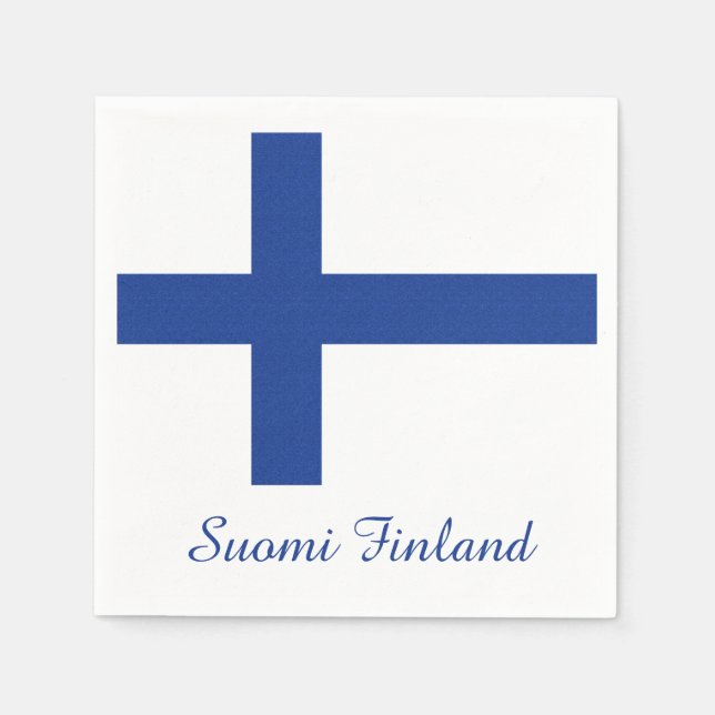 Finnish Flag custom paper napkins (Front)