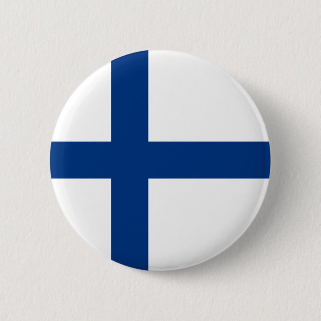 Finnish Flag (Finland) Button (Front)