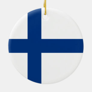 Finnish Flag (Finland) Ceramic Tree Decoration