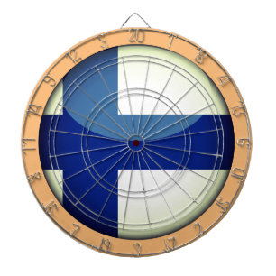 Finnish Flag & Finland dartboard games /Rustic