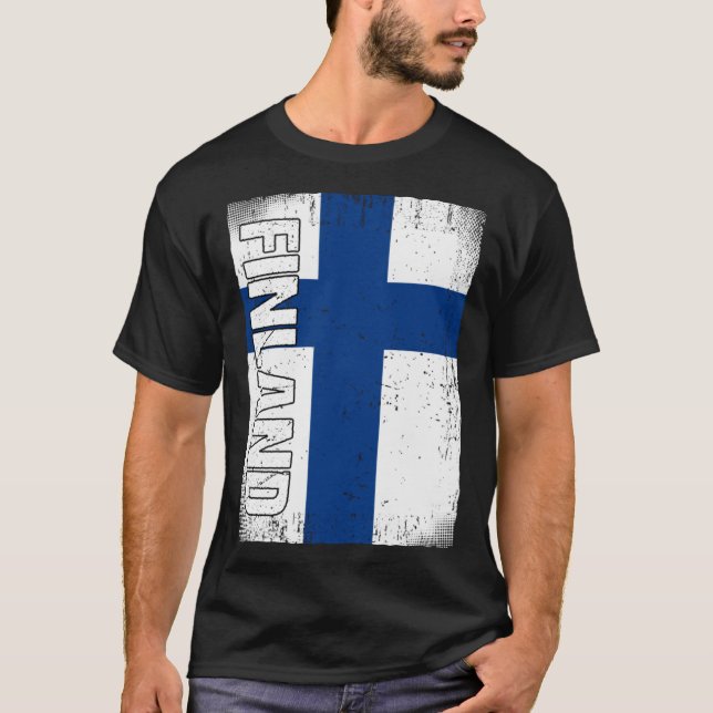 Finnish Flag Finland T-Shirt (Front)