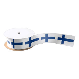 Finnish Flag & Finland travel, holiday / sports Satin Ribbon