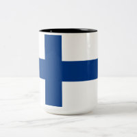 Finnish Flag (Finland) Two-Tone Coffee Mug