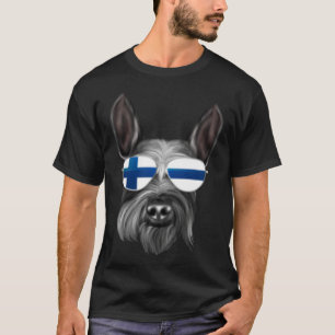 Finnish Flag Giant Schnauzer Dog Finland Pocket T-Shirt
