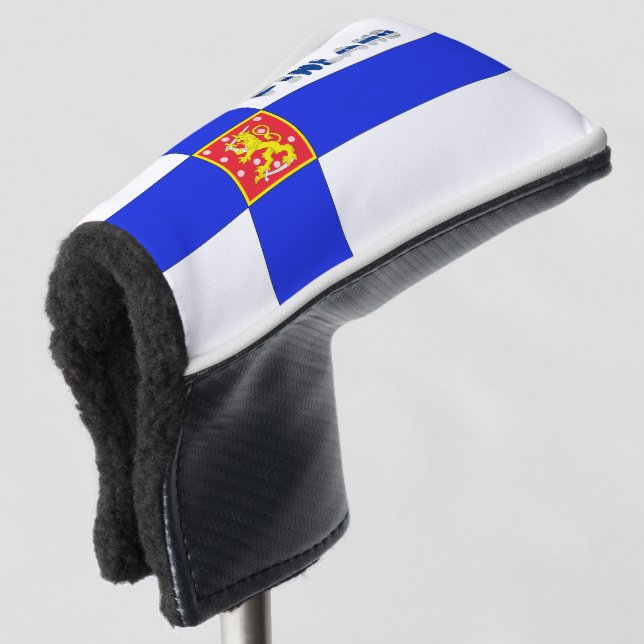 Finnish flag golf head cover (3/4 Front)