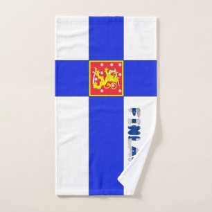 Finnish flag hand towel