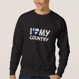 Finnish Flag Heart I Love My Country Finland Sweatshirt