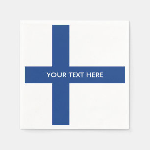 Finnish flag of Finland custom party napkins