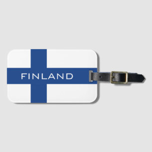 Finnish flag of Finland custom travel luggage Tag