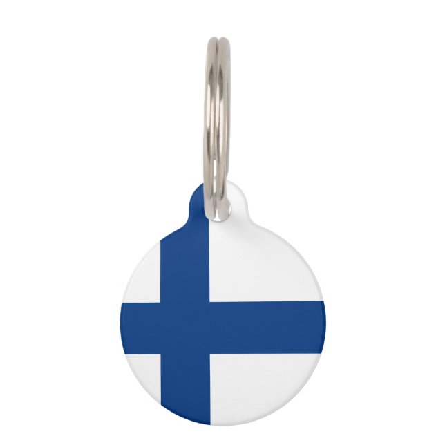 Finnish flag pet tag (Front)