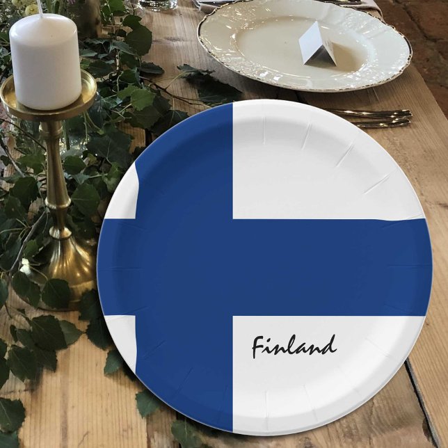 Finnish Flag plates, party, sports, Finland Paper Plate (Creator Uploaded)