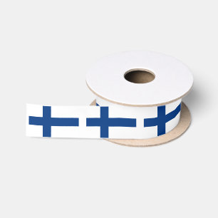 Finnish Flag Ribbon, patriotic Finland Satin Ribbon