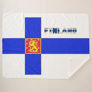 Finnish flag sherpa blanket
