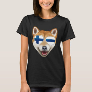 Finnish Flag Shiba Inu Dog Finland Pocket T-Shirt