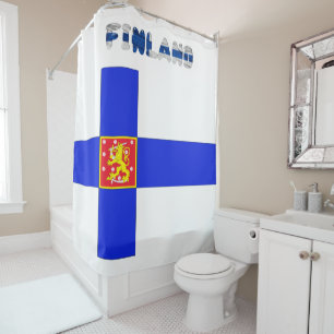 Finnish flag shower curtain