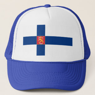 Finnish flag trucker hat