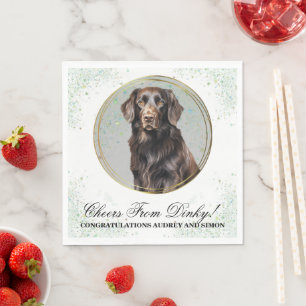 Finnish Flat-Coated Retriever Wedding Photo Napkin