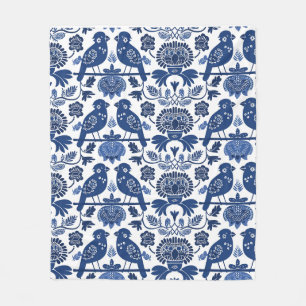 Finnish Folk Art Pattern Fleece Blanket