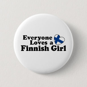 Finnish Girl 6 Cm Round Badge