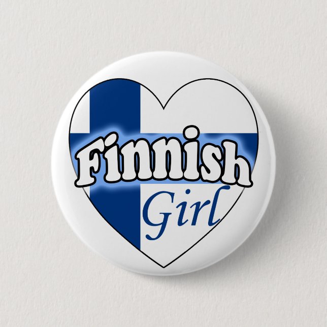 Finnish Girl 6 Cm Round Badge (Front)