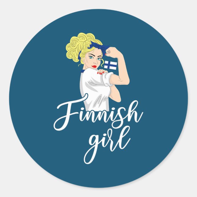 Finnish girl finnish finland  classic round sticker (Front)