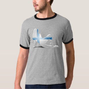 Finnish Girl Silhouette Flag T-Shirt