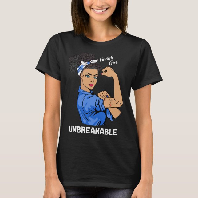Finnish Girl Unbreakable Finnland Heritage Suomi T-Shirt (Front)