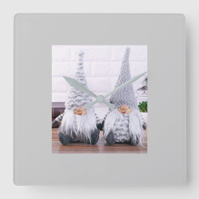 FINNISH GNOMES BEAUTIFUL AND CUTE SQUARE WALL CLOCK (Front)
