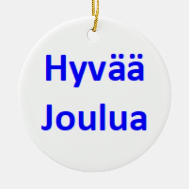finnish hyvaa joulua ceramic tree decoration (Front)