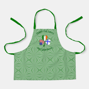 Finnish Irish American Flags Shamrock Personalised Apron
