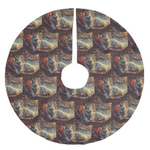 Finnish Laphund Dog Christmas Festive Brushed Polyester Tree Skirt