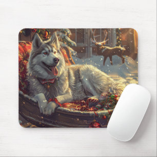 Finnish Laphund Dog Christmas Festive Mouse Mat