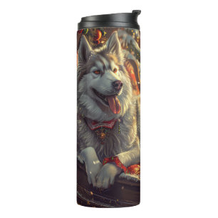 Finnish Laphund Dog Christmas Festive Thermal Tumbler