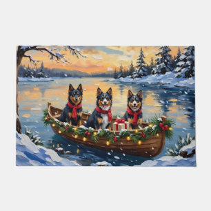 Finnish Lapphund Christmas Boat Holiday Doormat