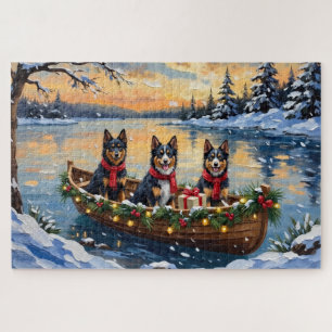 Finnish Lapphund Christmas Boat Holiday Jigsaw Puzzle