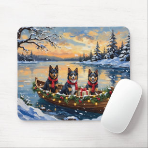 Finnish Lapphund Christmas Boat Holiday Mouse Mat