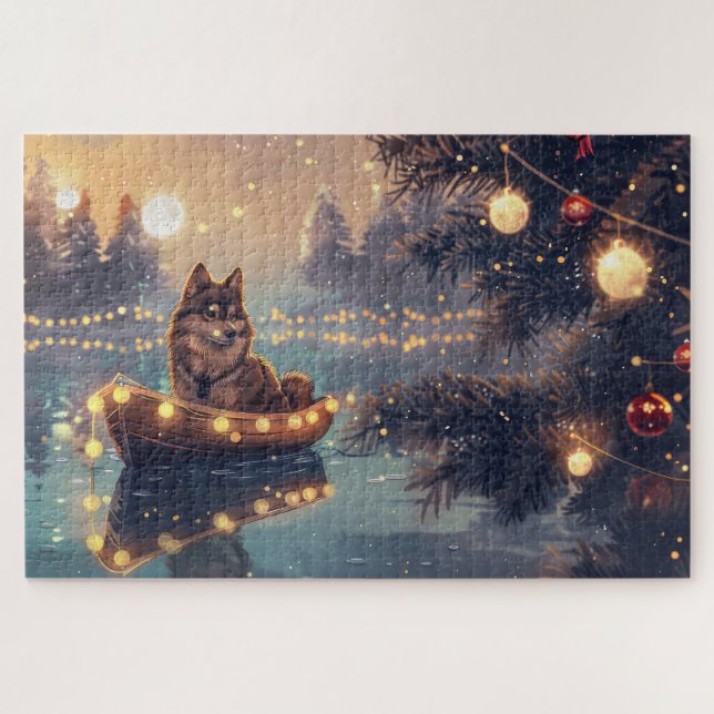 Finnish Lapphund Christmas Festive Voyage Jigsaw Puzzle (Horizontal)